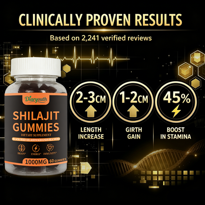 Diaryouth Pure Himalayan Shilajit Gummies for Men 40+ | Boost Testosterone, Vitality & Performance | 100% Organic, Non-GMO—60 Capsules