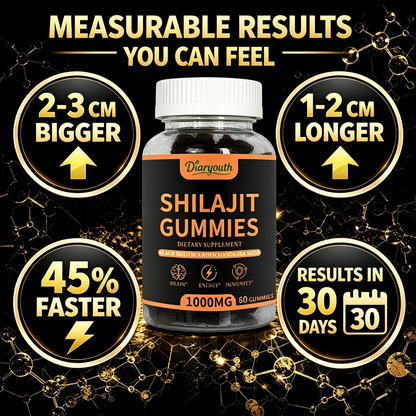 Diaryouth Pure Himalayan Shilajit Gummies for Men 40+ | Boost Testosterone, Vitality & Performance | 100% Organic, Non-GMO—60 Capsules